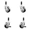 Service Caster 3 Inch 316SS Black Poly Swivel 3/4 Inch Expanding Stem Caster Brake SCC, 2PK SS316EX20S314-PPUB-BLK-2-TLB-2-34 - alternate 1